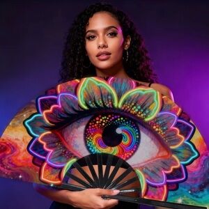 Vibrant Eye Design Hand Fan